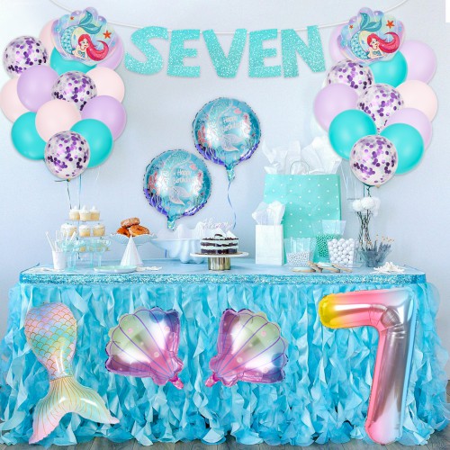 Sharlity Mermaid 7th Birthday Party Decorations