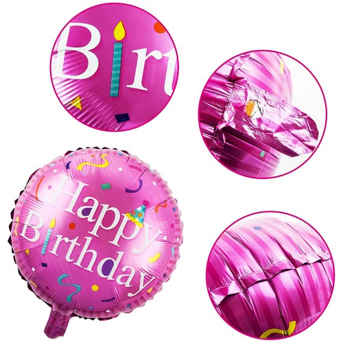 Sharlity Happy Birthday Foil Mylar Helium Balloon, 18 Round Foil Balloon,  Pack of 30